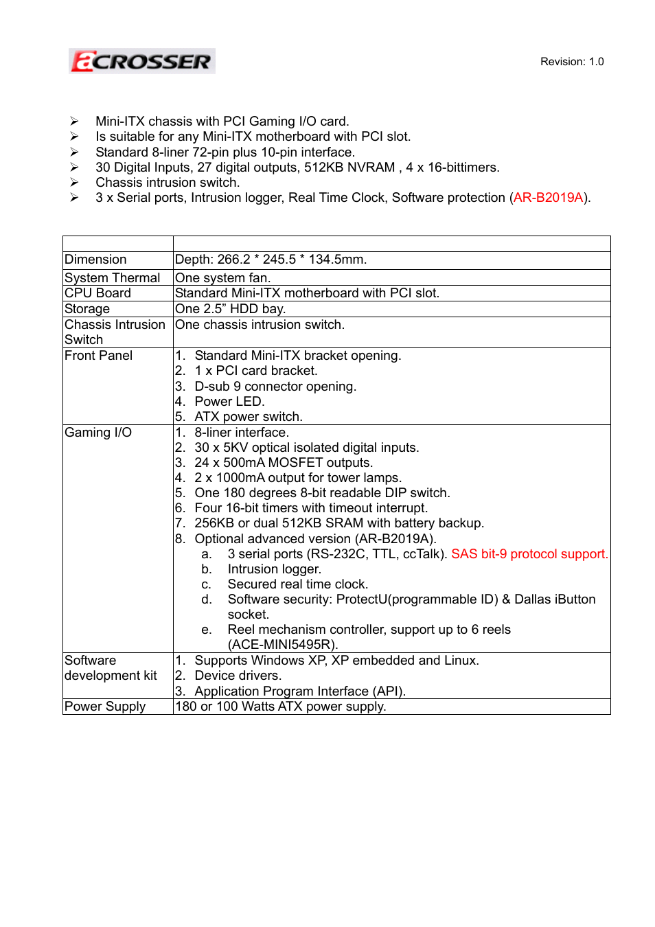 Acrosser ACE-MINI User Manual | Page 7 / 109