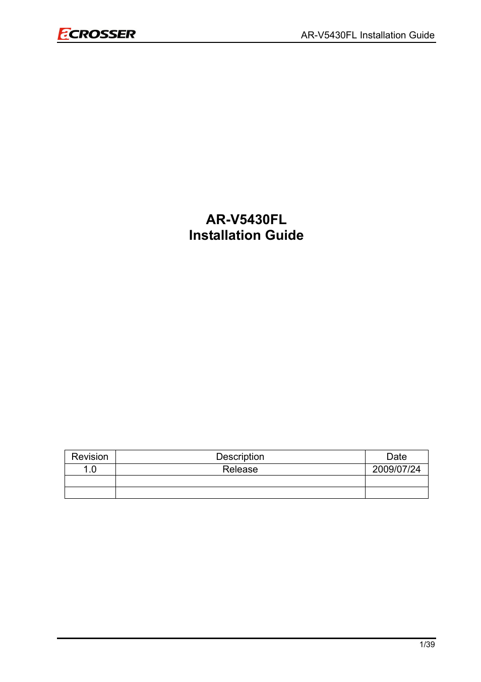 Acrosser AR-V5430FLAT User Manual | 39 pages