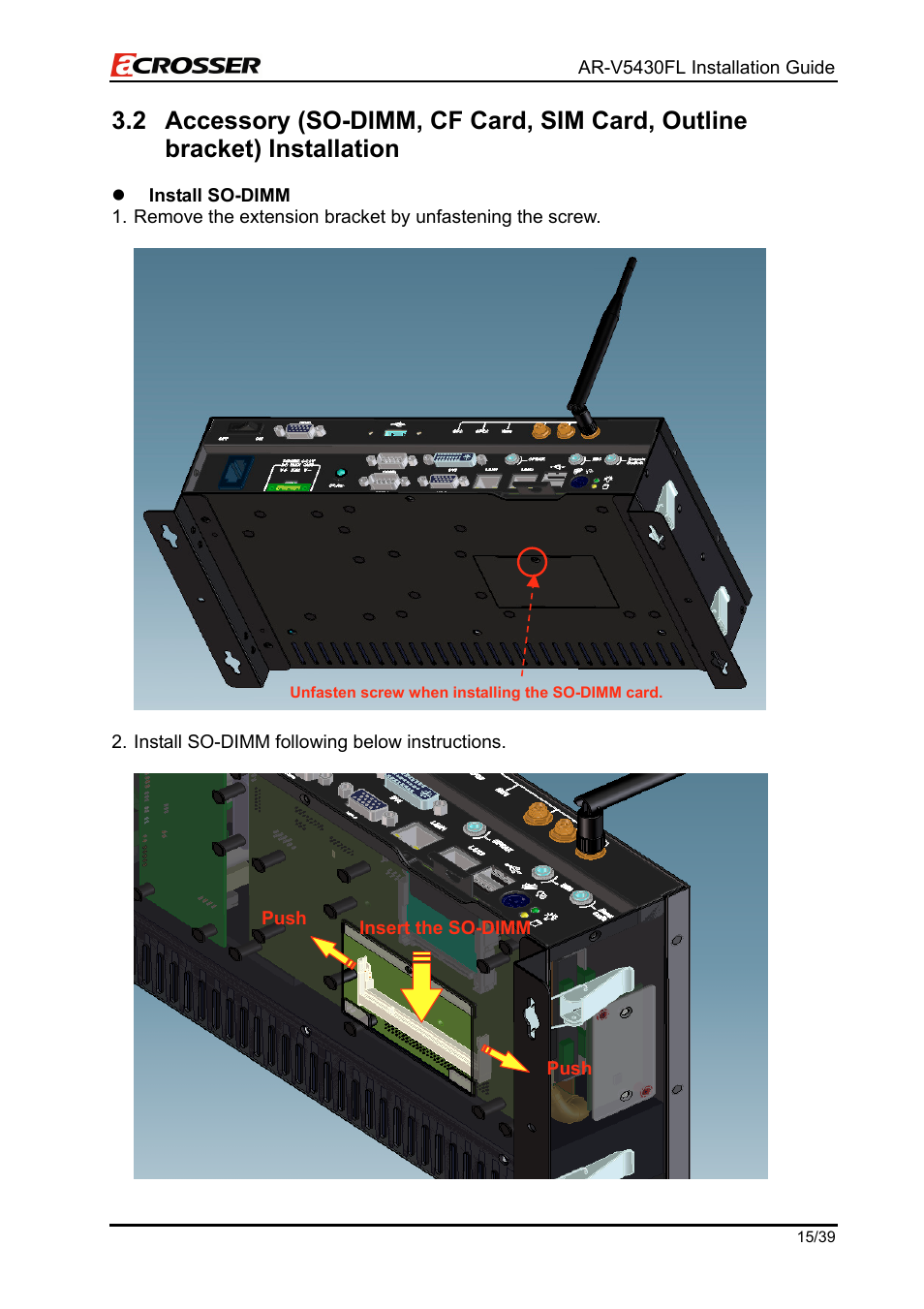 Installation | Acrosser AR-V5430FLAT User Manual | Page 15 / 39