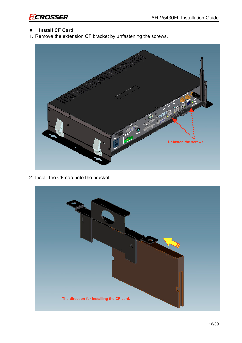 Acrosser AR-V5430FLAT User Manual | Page 16 / 39