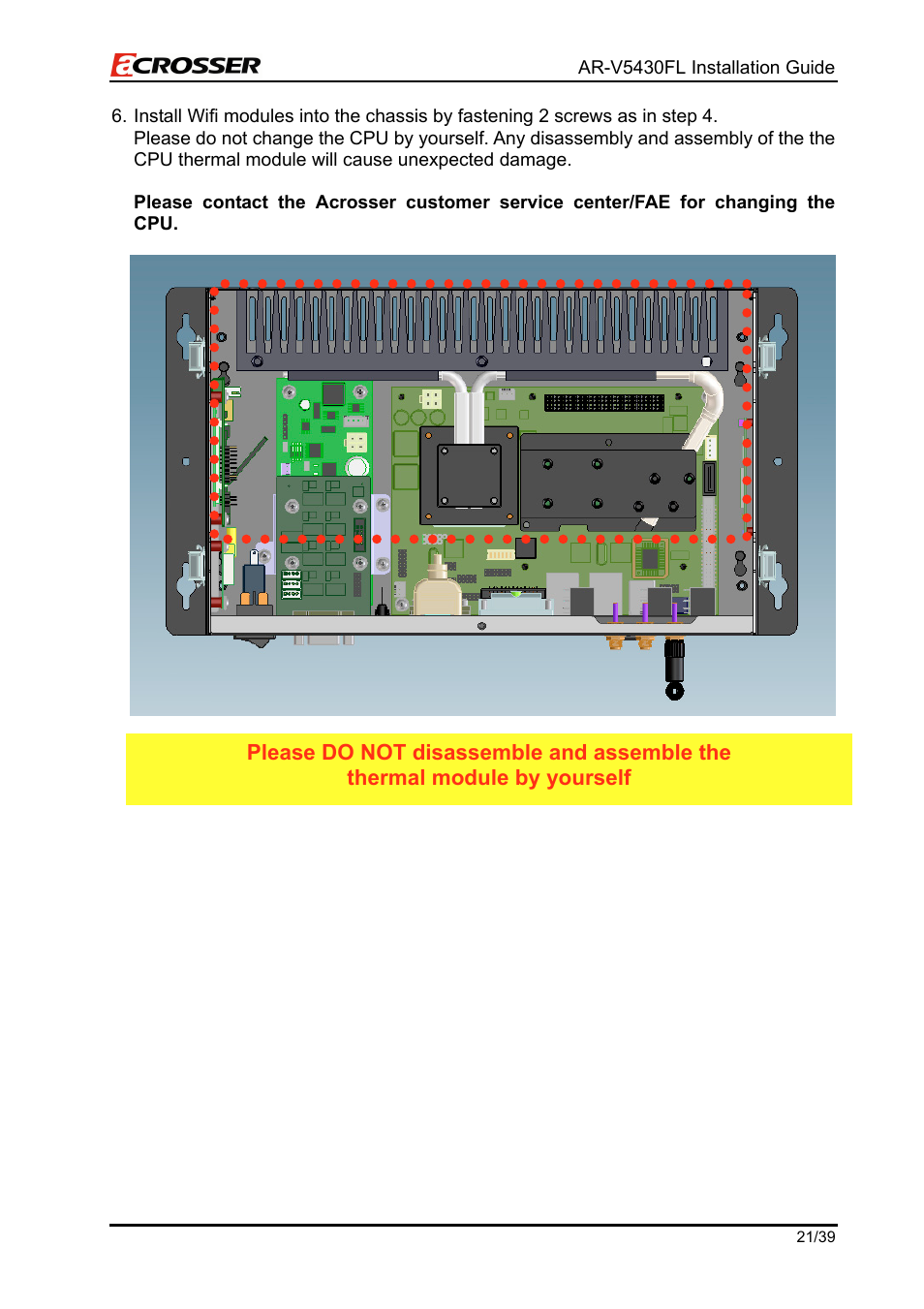 Acrosser AR-V5430FLAT User Manual | Page 21 / 39