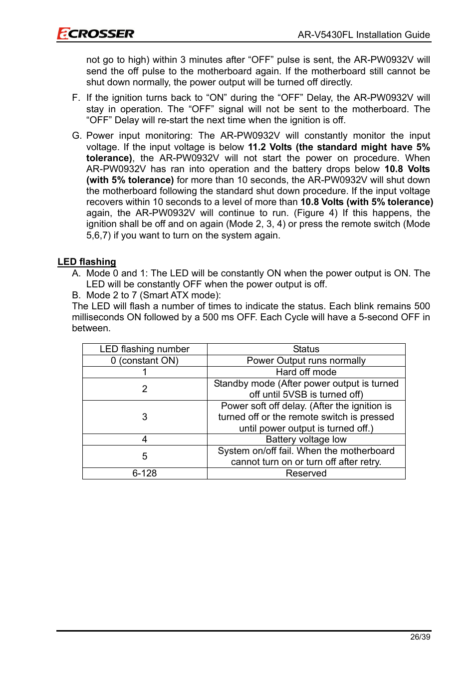 Acrosser AR-V5430FLAT User Manual | Page 26 / 39