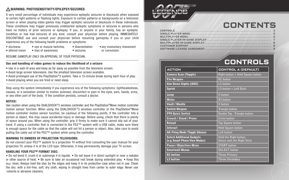 Activision 007: Legends User Manual | Page 2 / 6