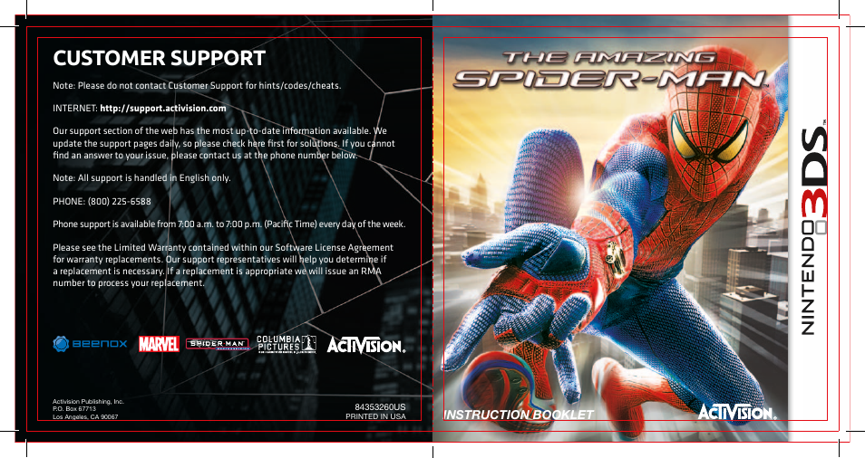 Activision Amazing Spider-Man User Manual | 6 pages