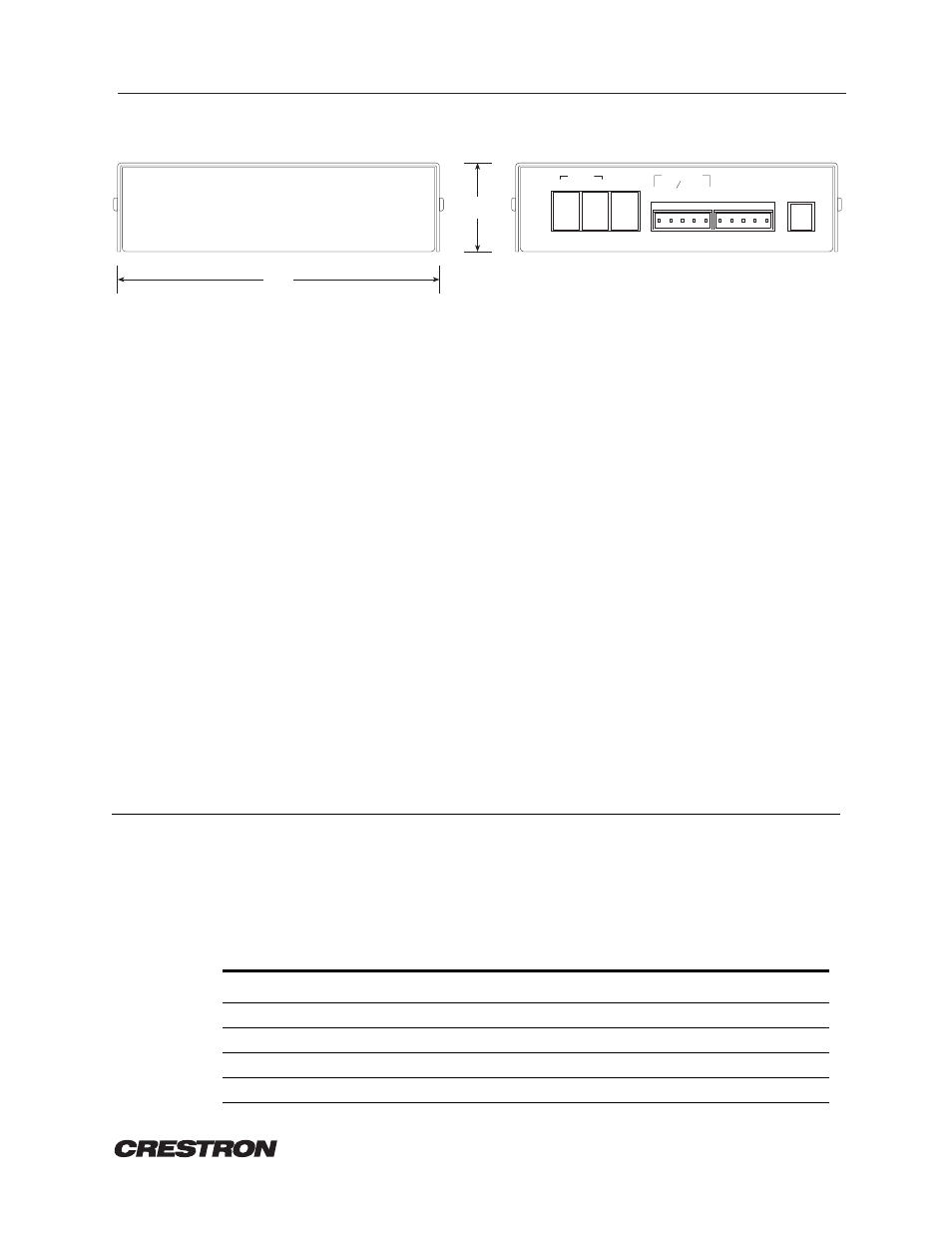 Crestron cntv cresnet television control unit, Description: functional description, Physical description | Leading specifications, Figure 1. cntv, panel views, Table 1. leading specifications | Crestron electronic CNTV User Manual | Page 5 / 22