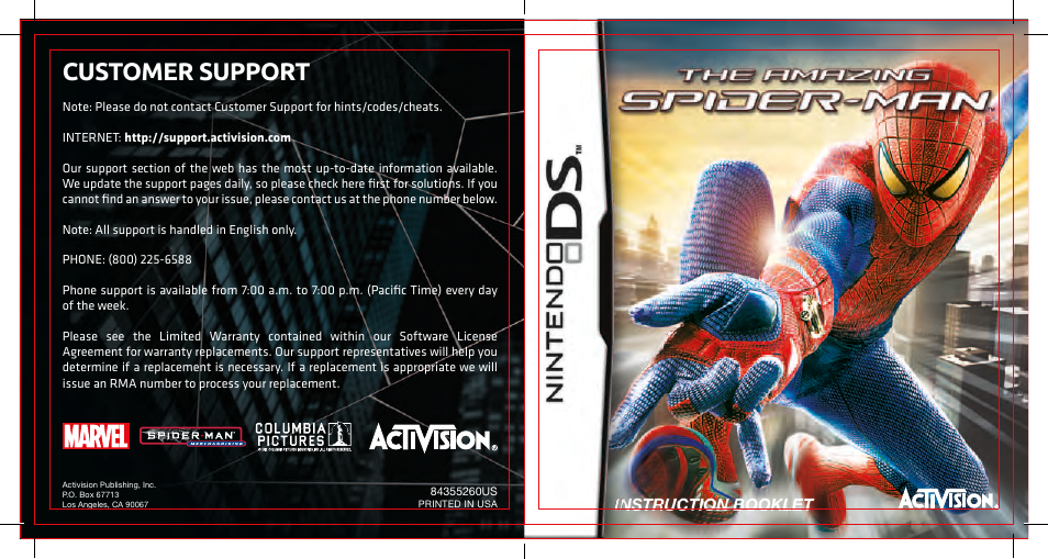 Activision Amazing Spider-Man User Manual | 6 pages