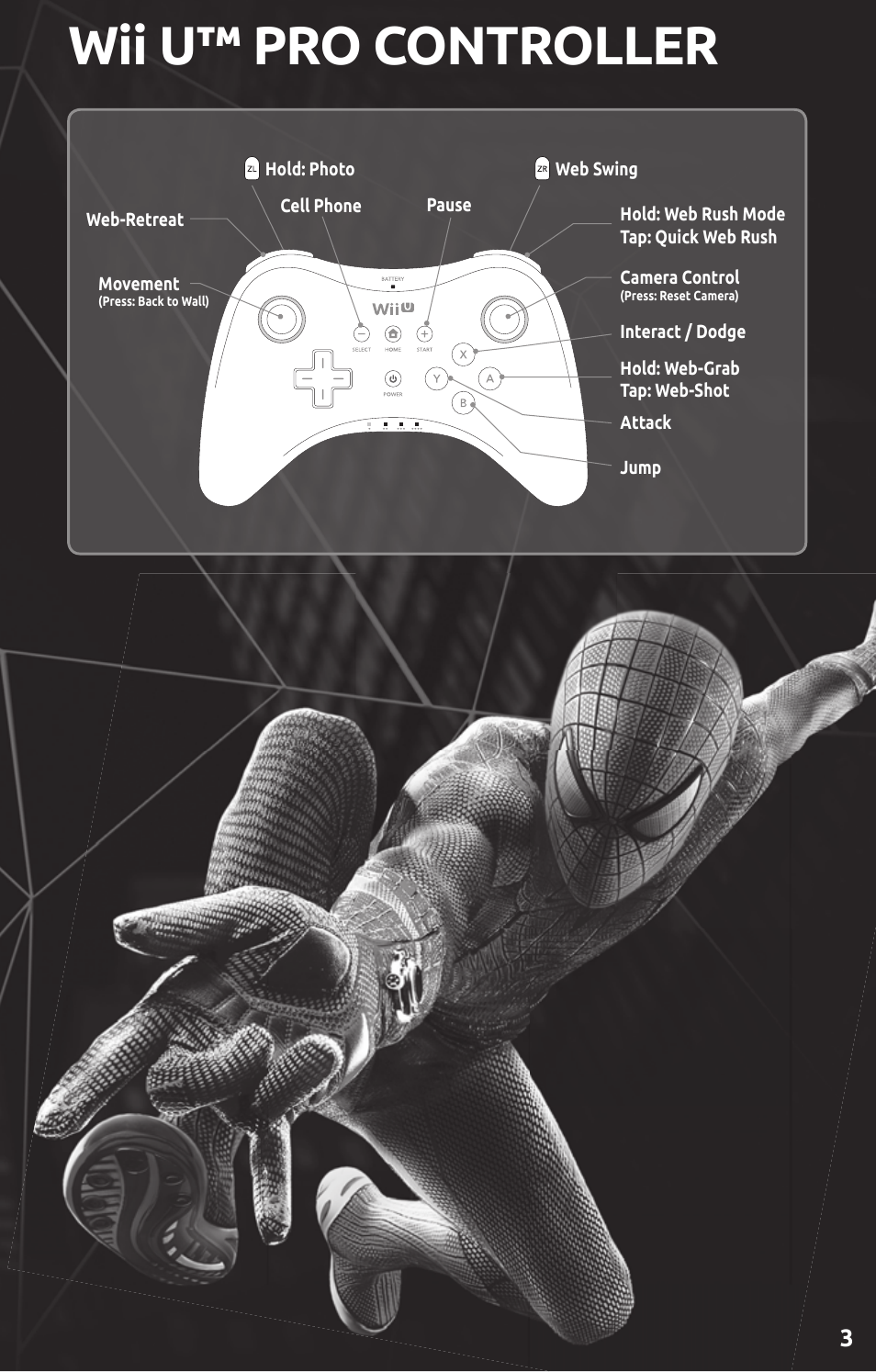 Wii u™ pro controller | Activision Amazing Spider-Man User Manual | Page 5 / 10