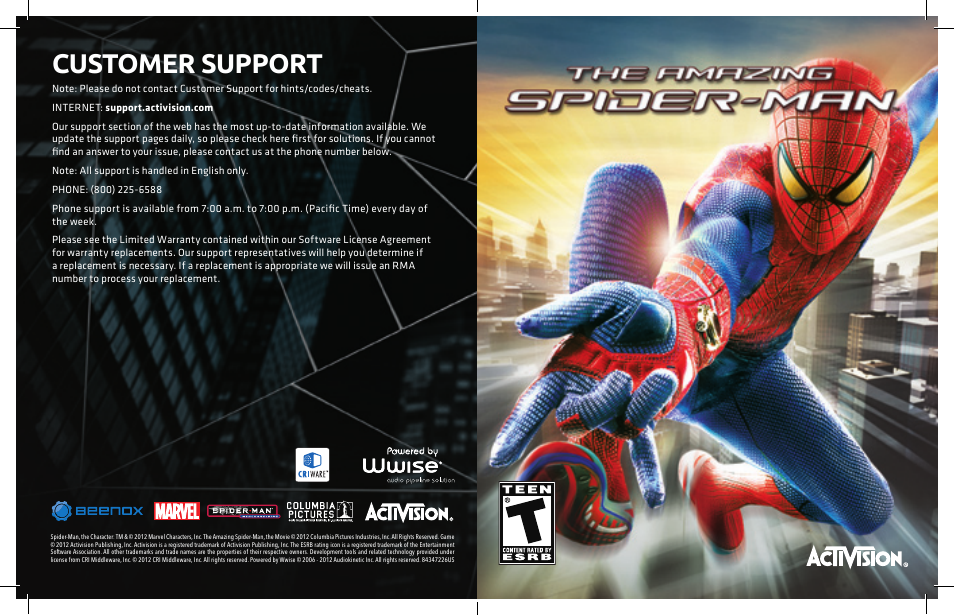 Activision Amazing Spider-Man User Manual | 6 pages