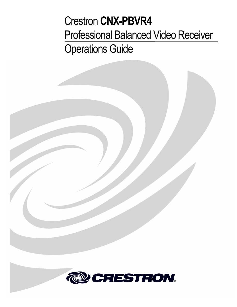 Crestron electronic CNX-PBVR4 User Manual | 16 pages