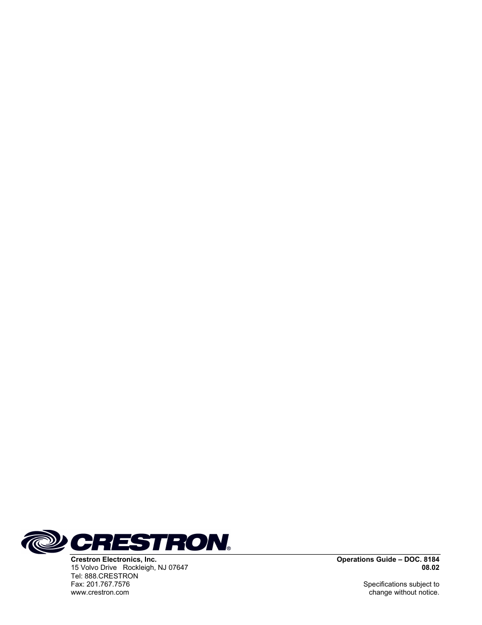 Crestron electronic CNX-PBVR4 User Manual | Page 16 / 16