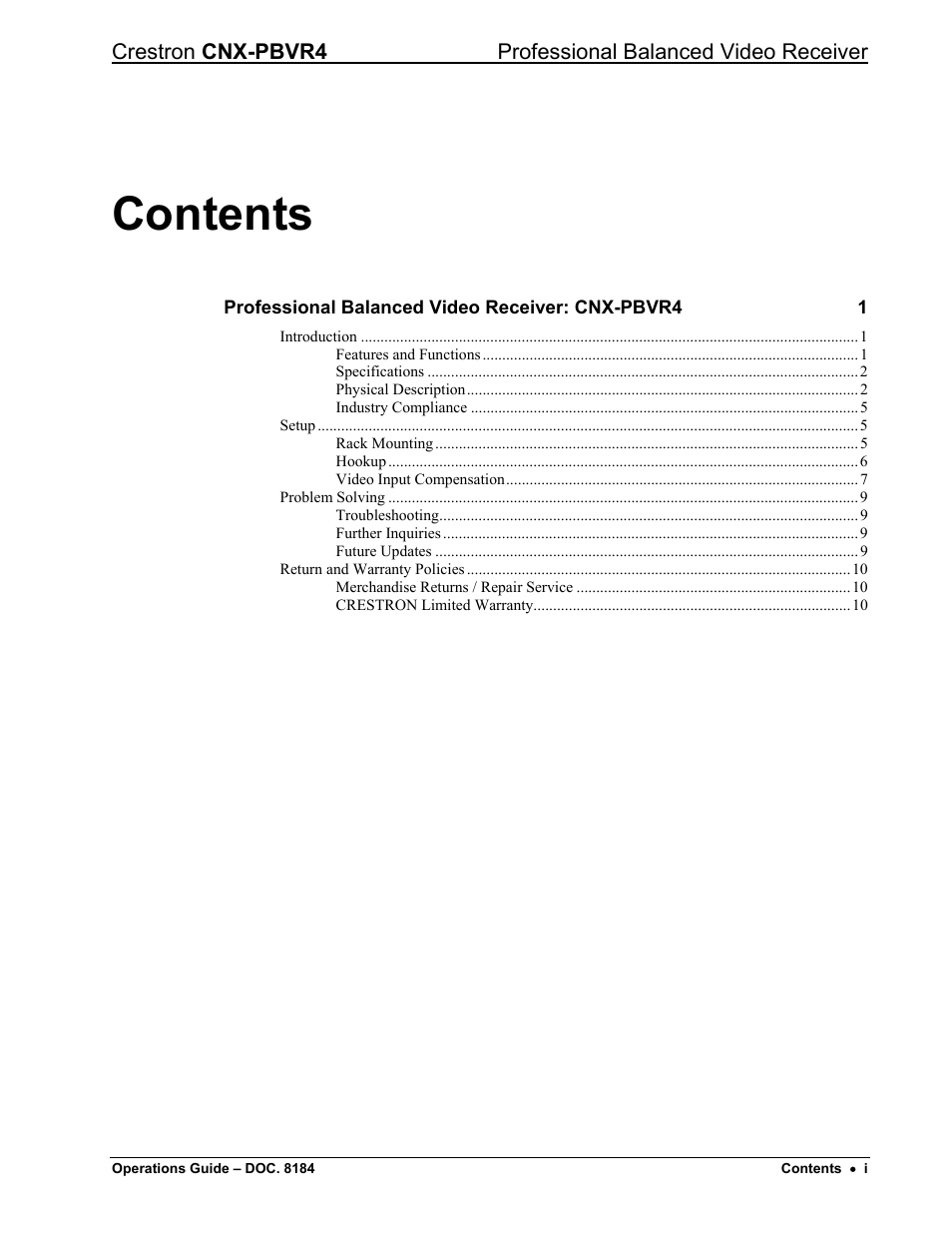 Crestron electronic CNX-PBVR4 User Manual | Page 3 / 16