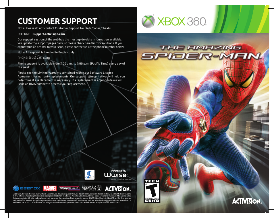 Activision Amazing Spider-Man User Manual | 4 pages