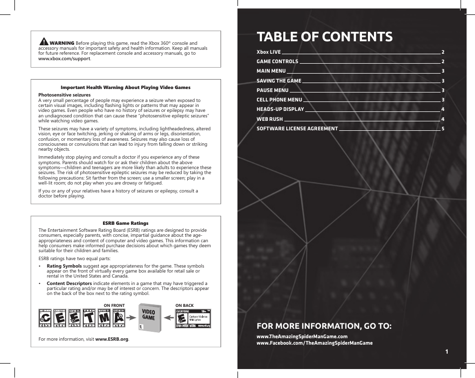 Activision Amazing Spider-Man User Manual | Page 2 / 4