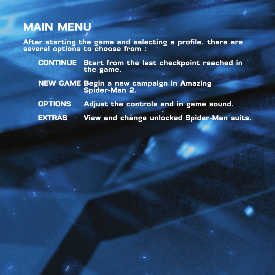 Main menu | Activision Amazing Spider-Man 2 User Manual | Page 5 / 7