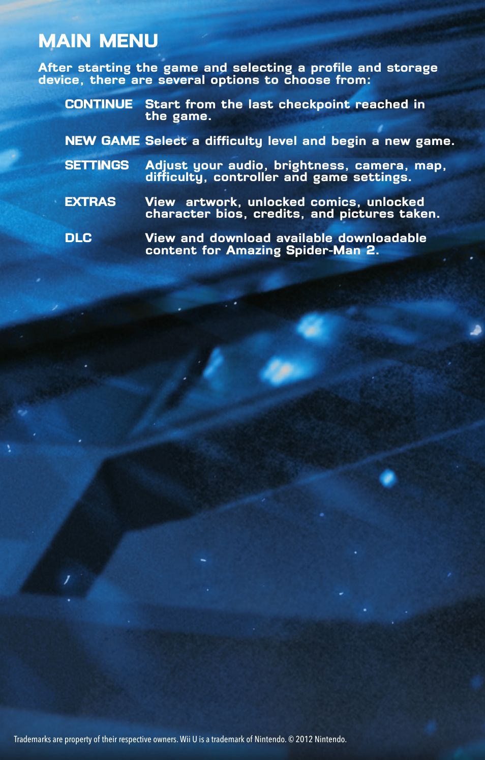 Main menu | Activision Amazing Spider-Man 2 User Manual | Page 3 / 6