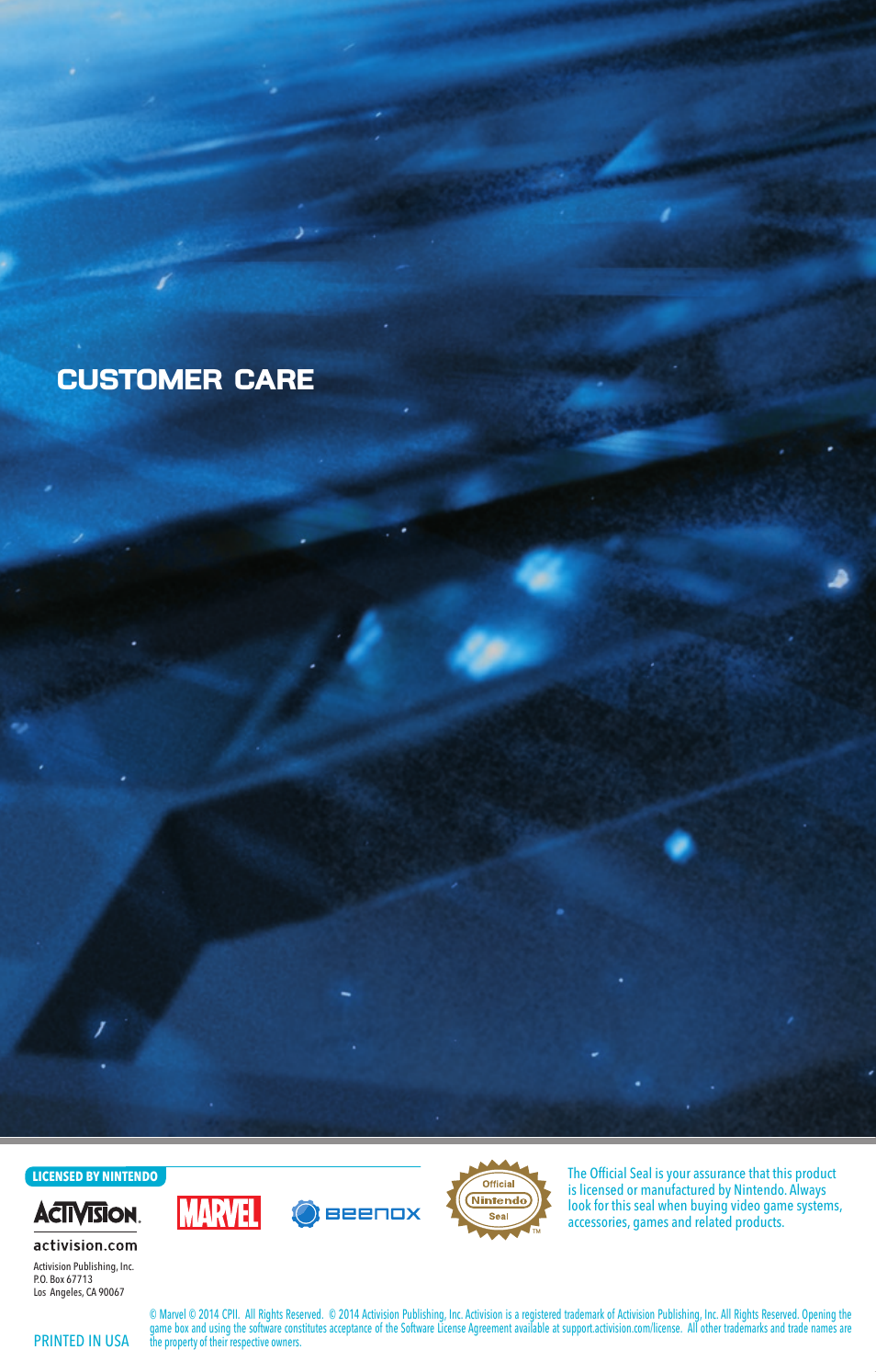 Customer care | Activision Amazing Spider-Man 2 User Manual | Page 6 / 6