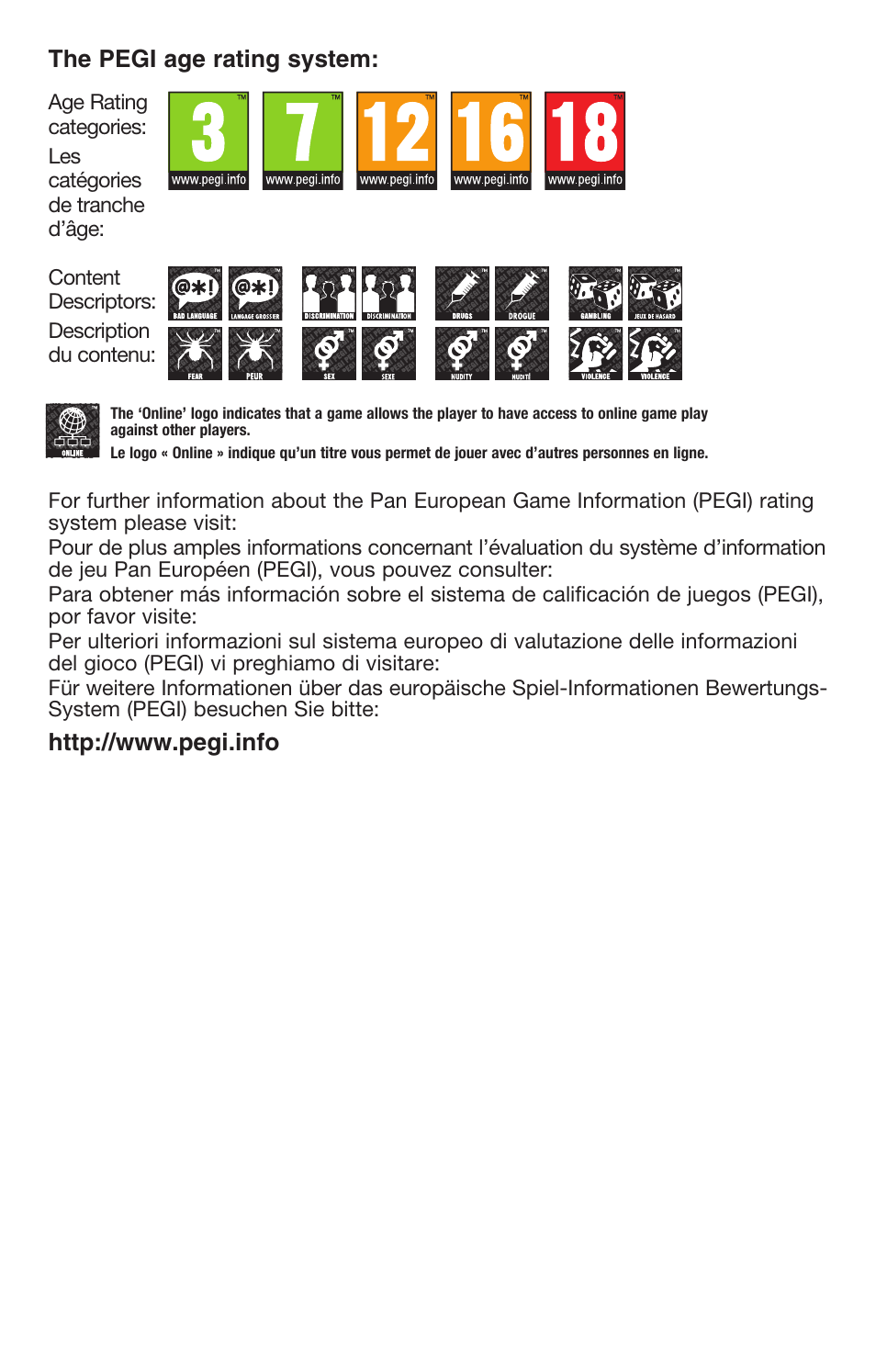 The pegi age rating system | Activision Angry Birds Star Wars User Manual | Page 8 / 9