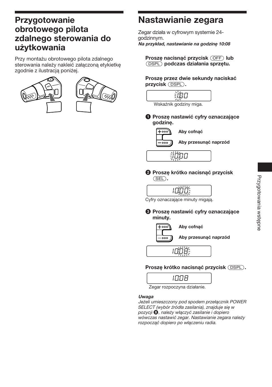 Nastawianie zegara | Sony XR-3753 User Manual | Page 23 / 100