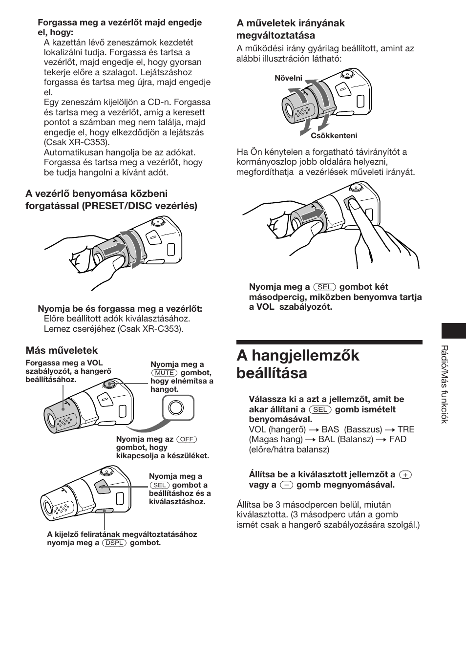 A hangjellemzők beállítása | Sony XR-3753 User Manual | Page 67 / 100