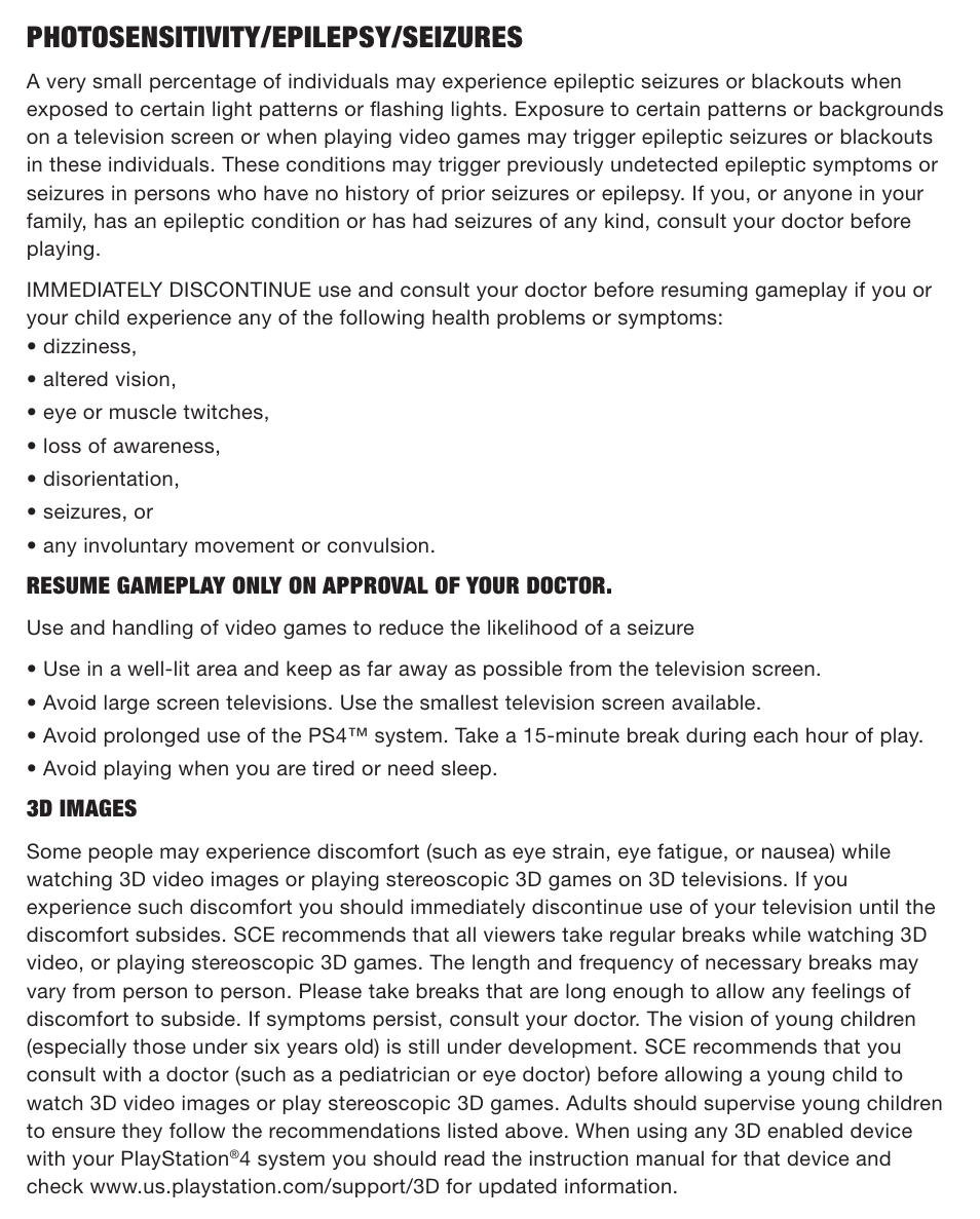 Photosensitivity/epilepsy/seizures | Activision Cabela's African Adventures User Manual | Page 3 / 8