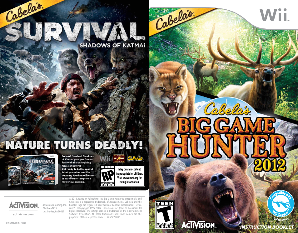 Activision Cabela's Big Game Hunter 2012 User Manual | 6 pages