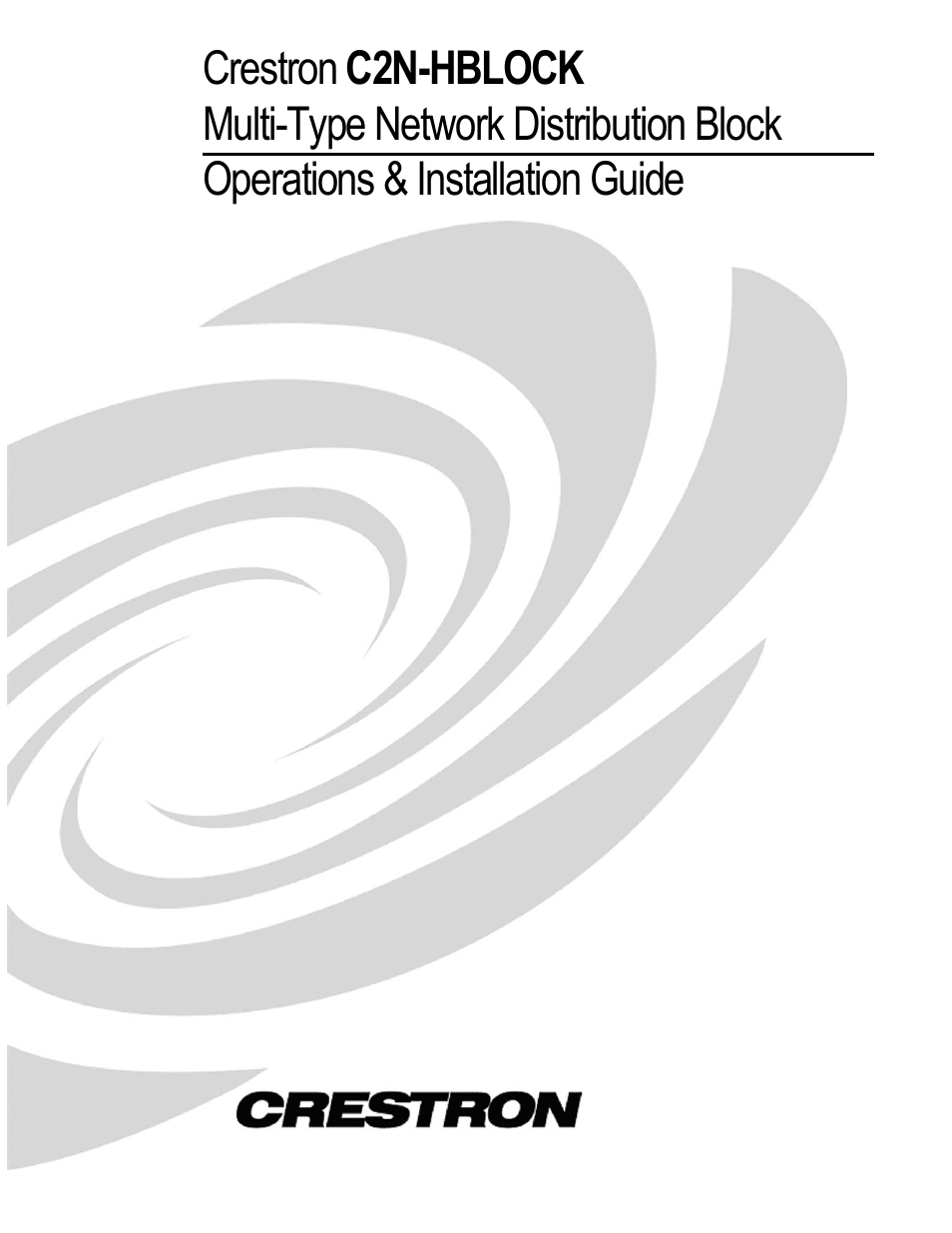 Crestron electronic C2N-HBLOCK User Manual | 16 pages