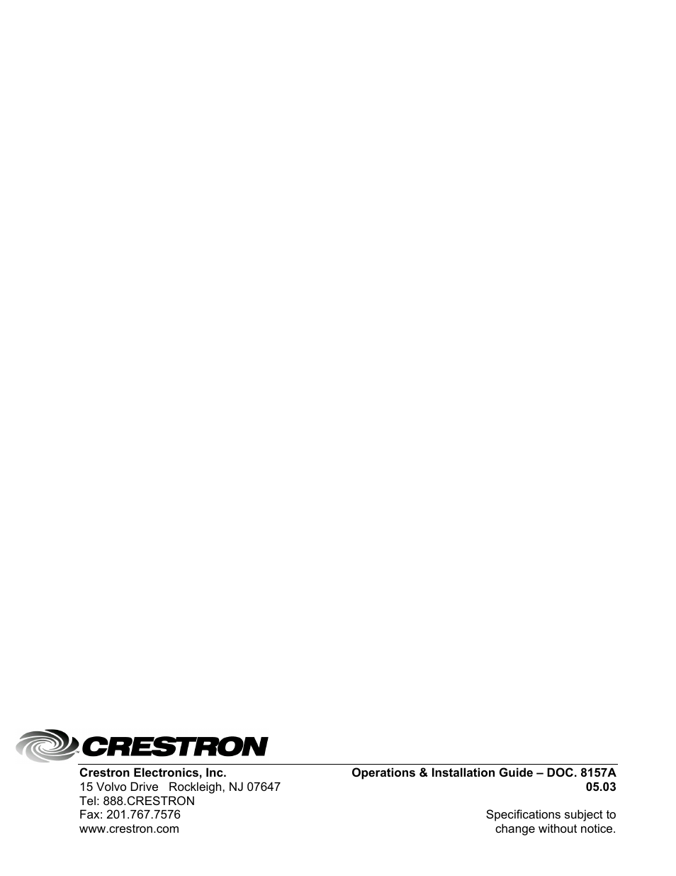 Crestron electronic C2N-HBLOCK User Manual | Page 16 / 16