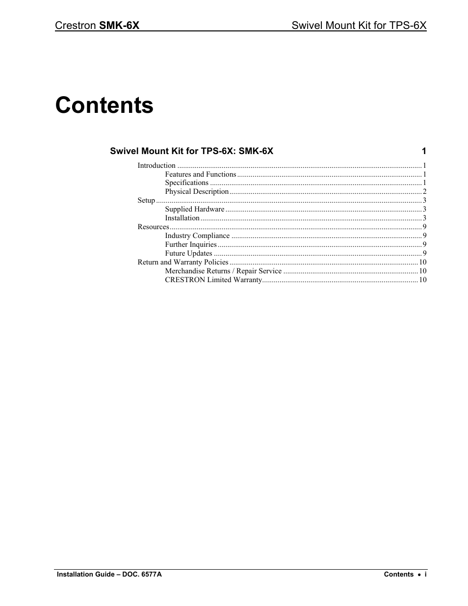Crestron electronic SMK-6X User Manual | Page 3 / 16