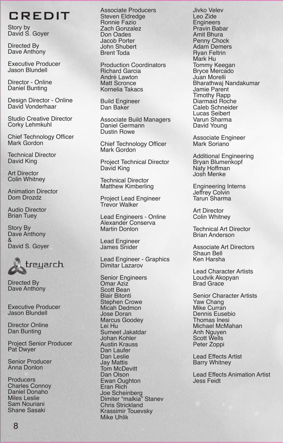 Credit | Activision Call of Duty: Black Ops II User Manual | Page 9 / 26