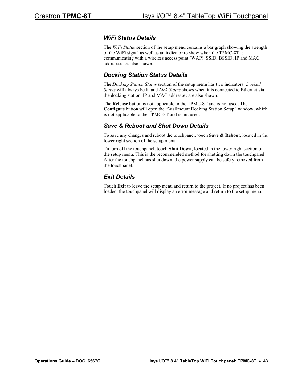 Crestron electronic TPMC-8T User Manual | Page 47 / 82
