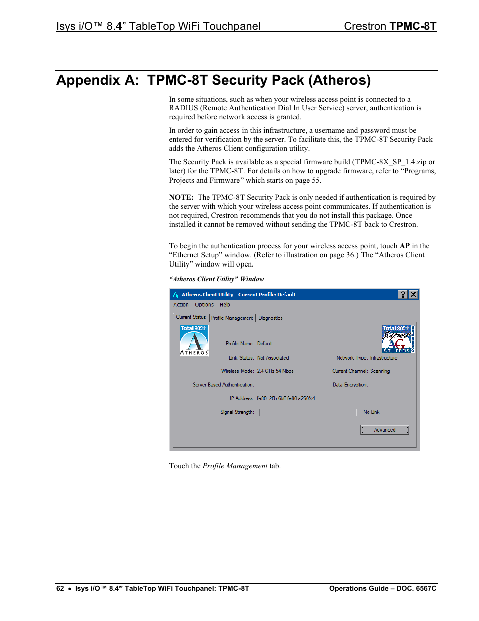 Appendix a: tpmc-8t security pack (atheros) | Crestron electronic TPMC-8T User Manual | Page 66 / 82
