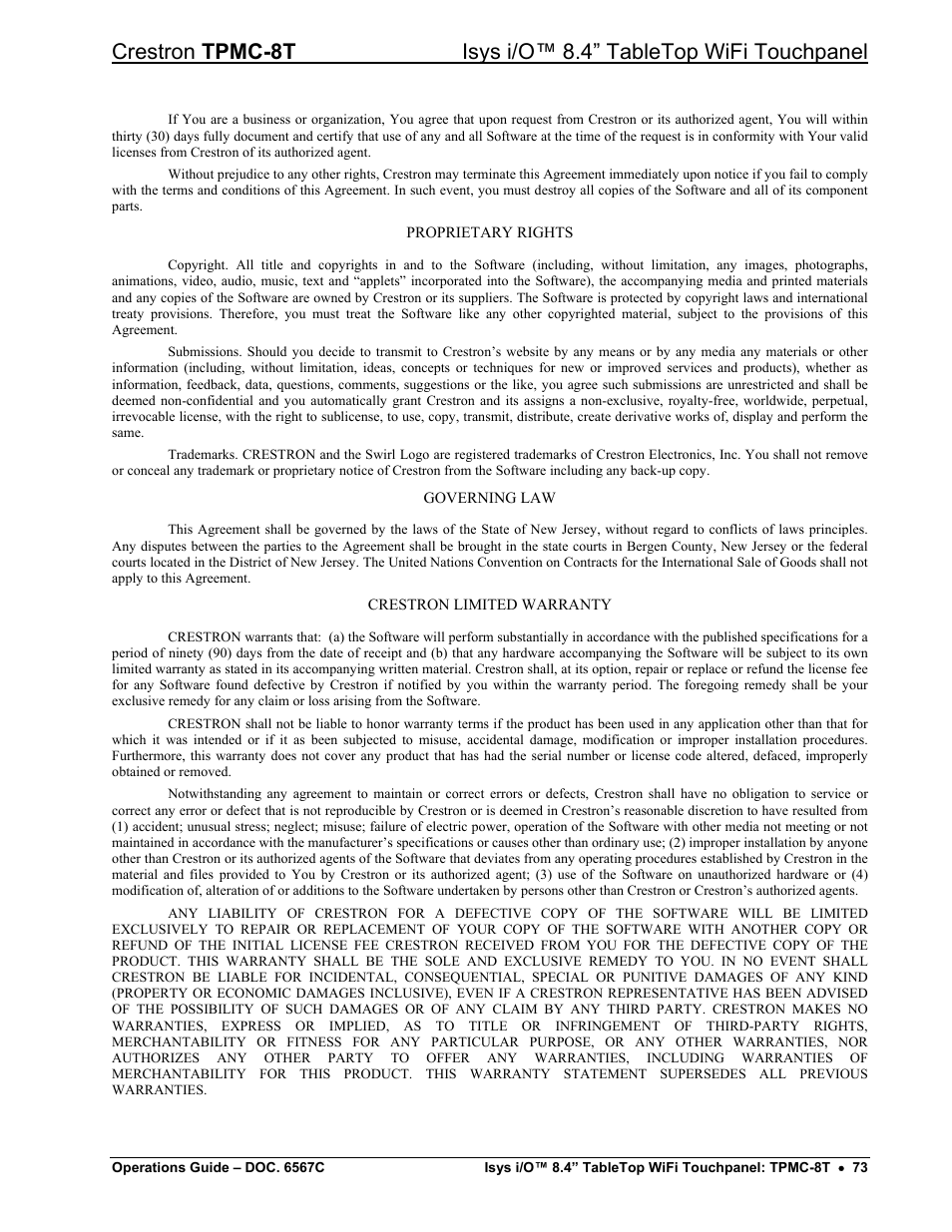 Crestron electronic TPMC-8T User Manual | Page 77 / 82