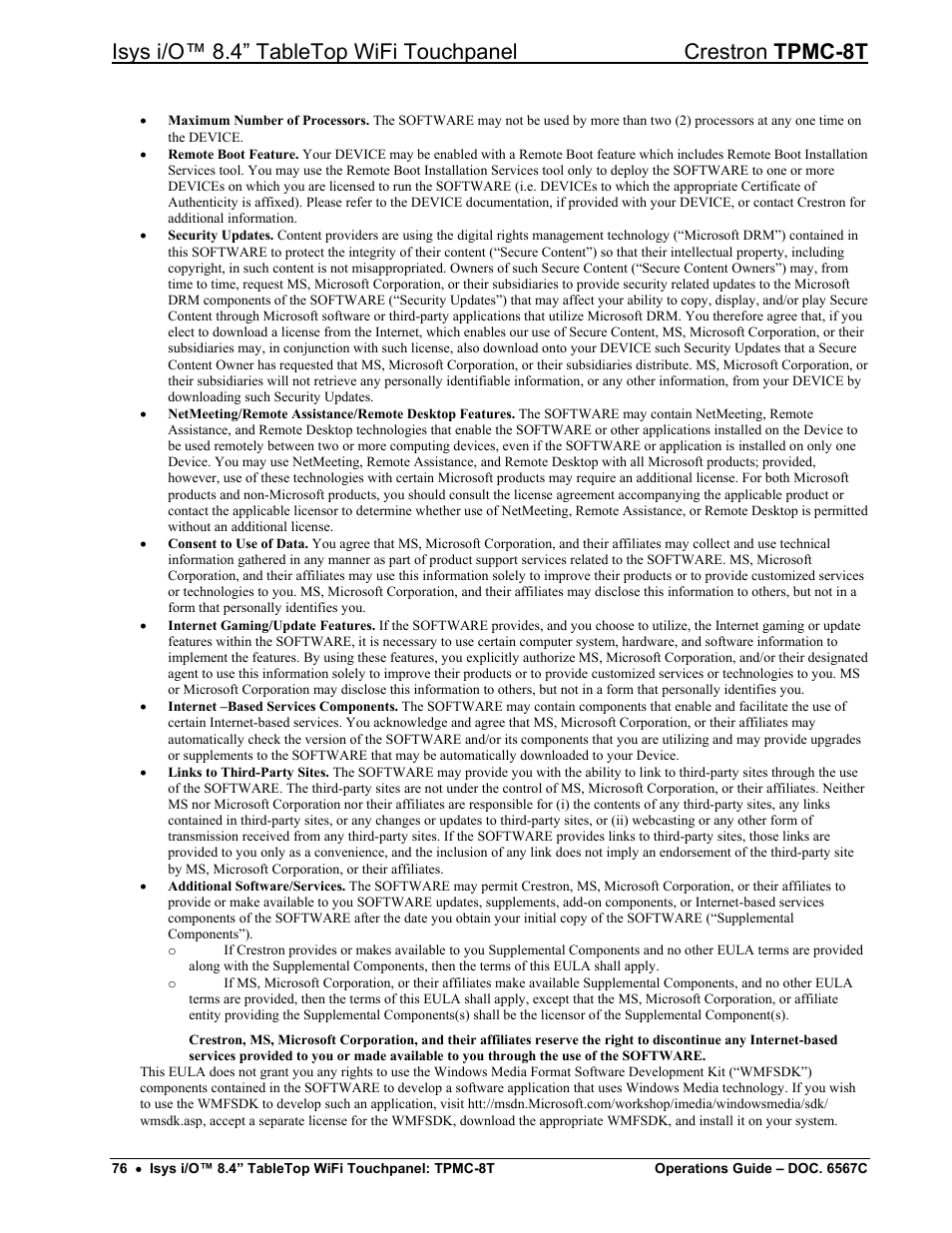 Crestron electronic TPMC-8T User Manual | Page 80 / 82