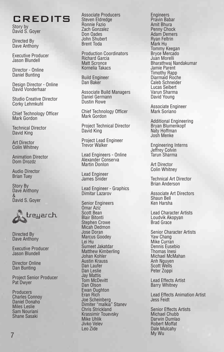 Credits | Activision Call of Duty: Black Ops II User Manual | Page 7 / 24