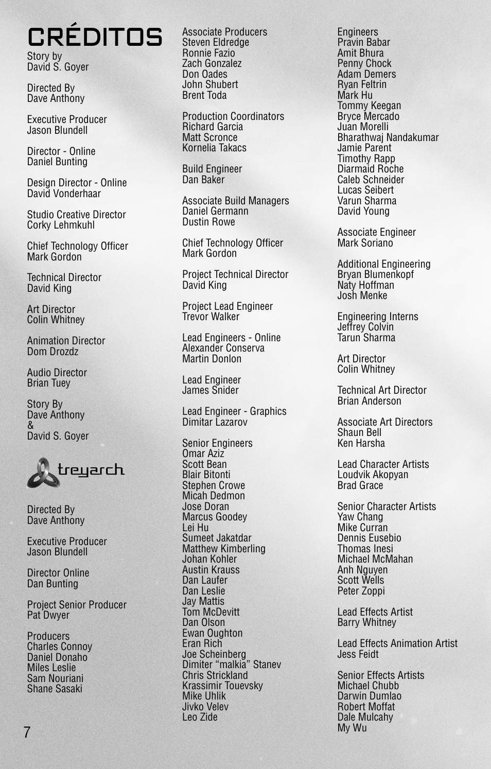Créditos | Activision Call of Duty: Black Ops II User Manual | Page 7 / 25