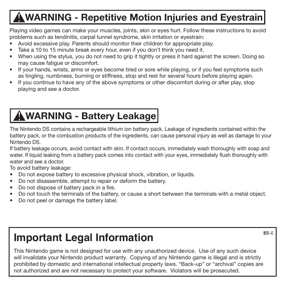 Important legal information, Warning - repetitive motion injuries and eyestrain, Warning - seizures | Activision Call of Duty: Modern Warfare 3 User Manual | Page 3 / 18