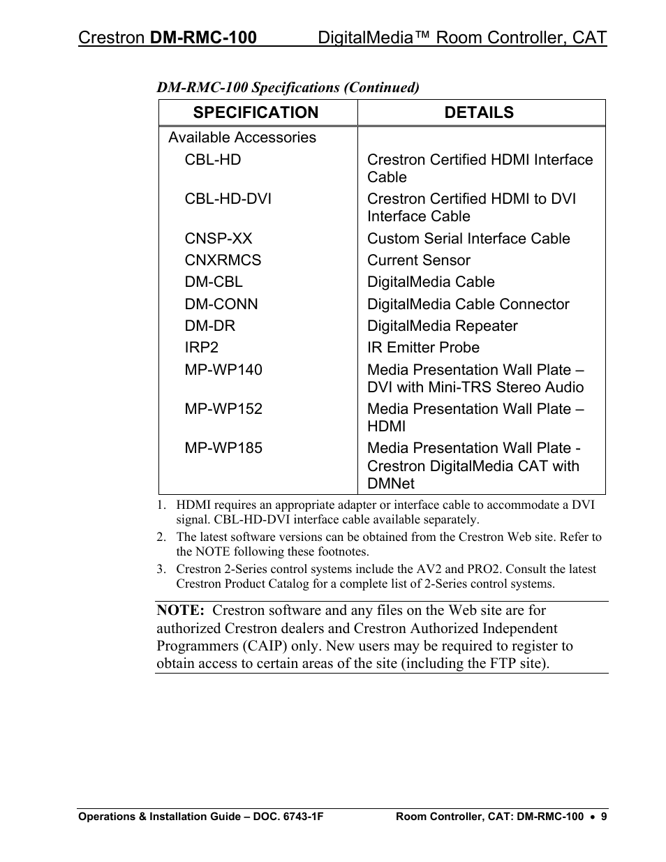 Crestron electronic DigitalMedia Room Controller DM-RMC-100 User Manual | Page 13 / 44