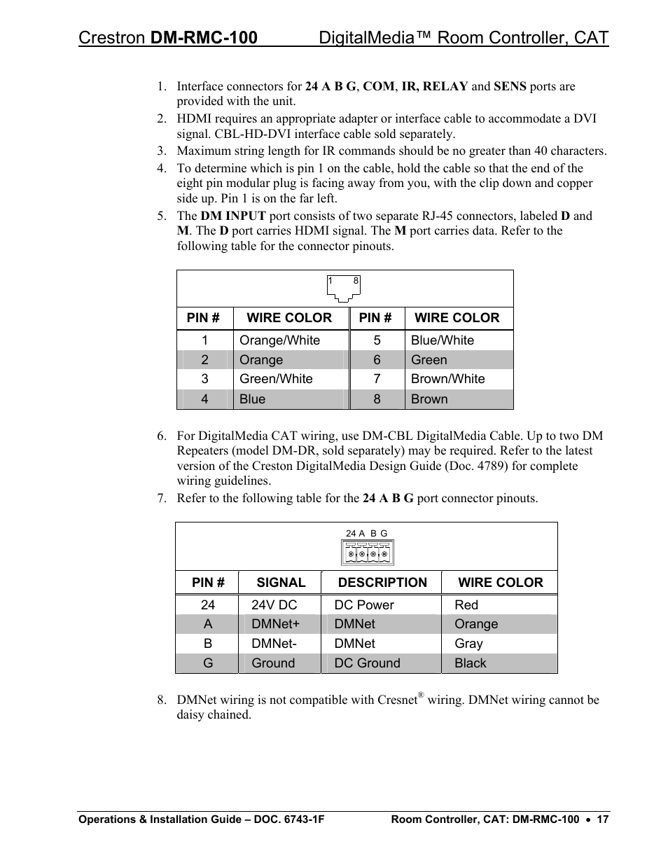 Crestron electronic DigitalMedia Room Controller DM-RMC-100 User Manual | Page 21 / 44