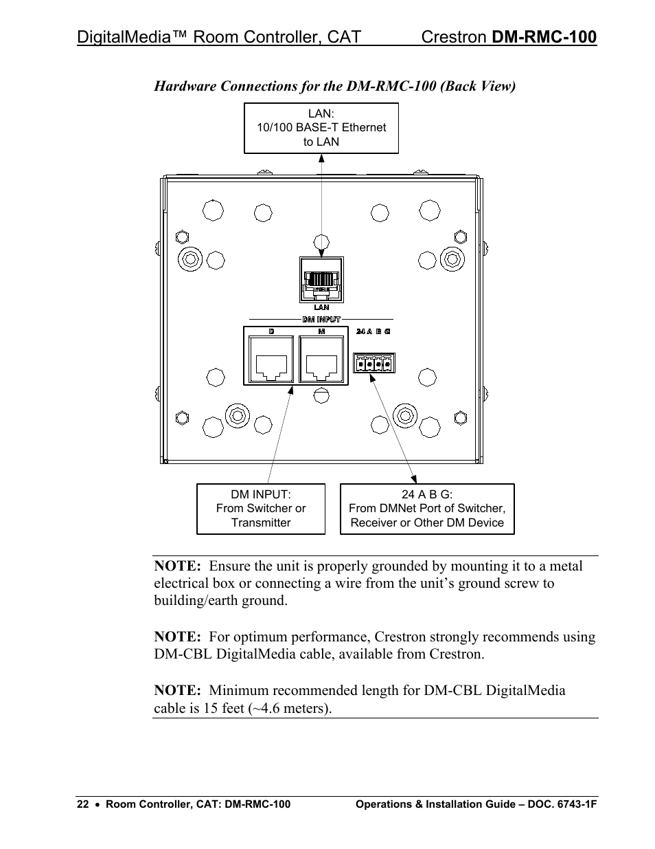 Crestron electronic DigitalMedia Room Controller DM-RMC-100 User Manual | Page 26 / 44