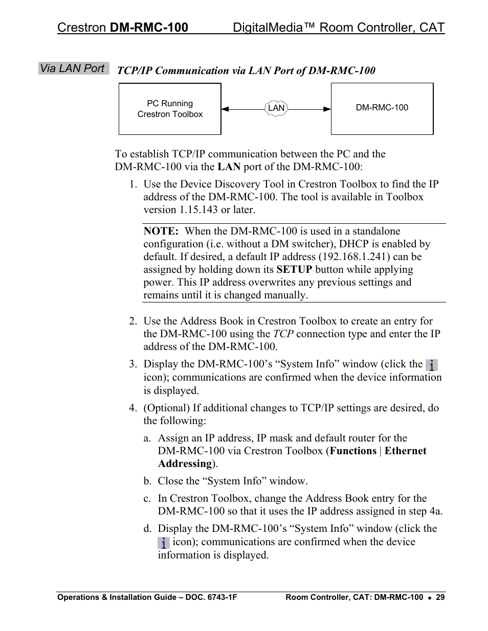 Crestron electronic DigitalMedia Room Controller DM-RMC-100 User Manual | Page 33 / 44