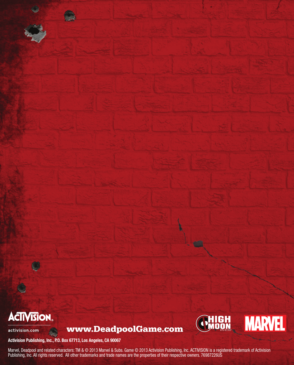 Activision Deadpool User Manual | Page 10 / 10