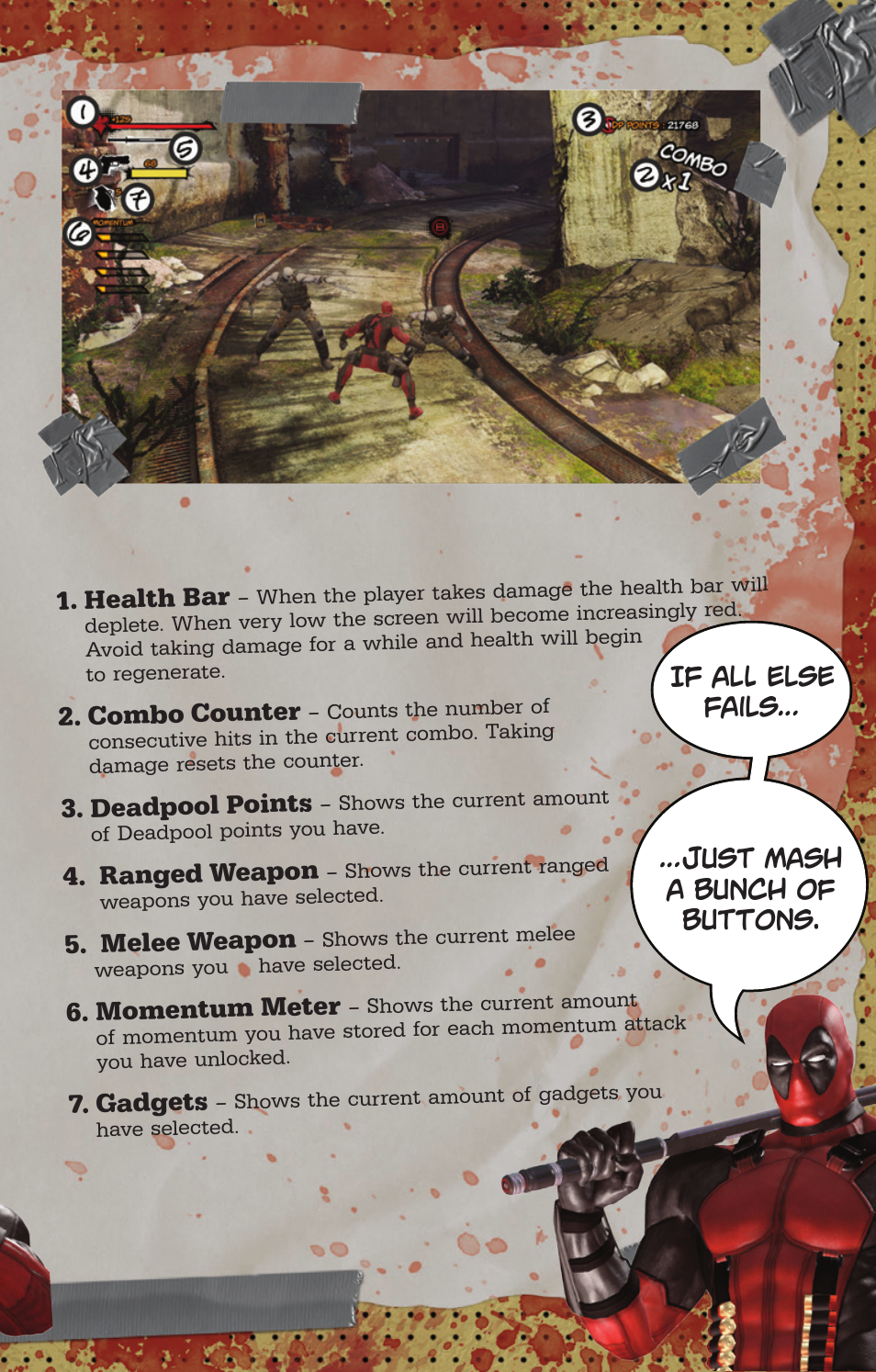 Heads-up display | Activision Deadpool User Manual | Page 5 / 8