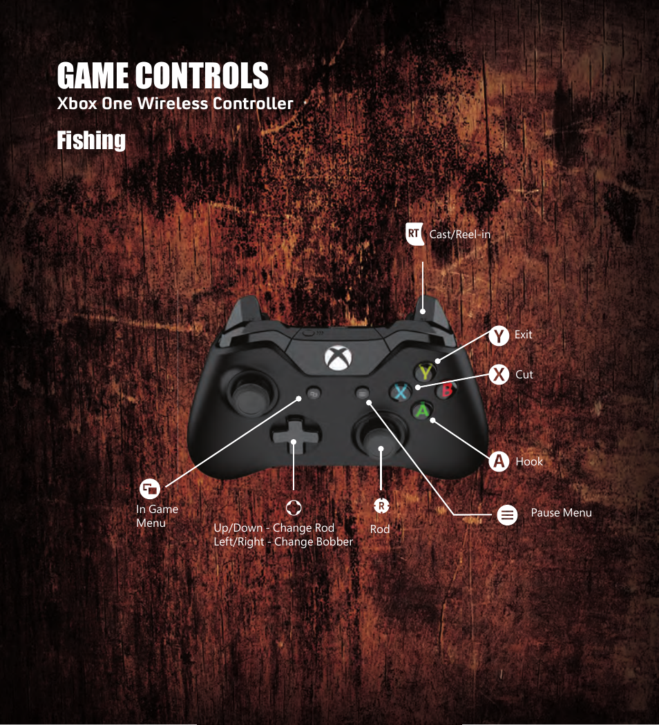 Game controls, Fishing | Activision Duck Dynasty User Manual | Page 5 / 9