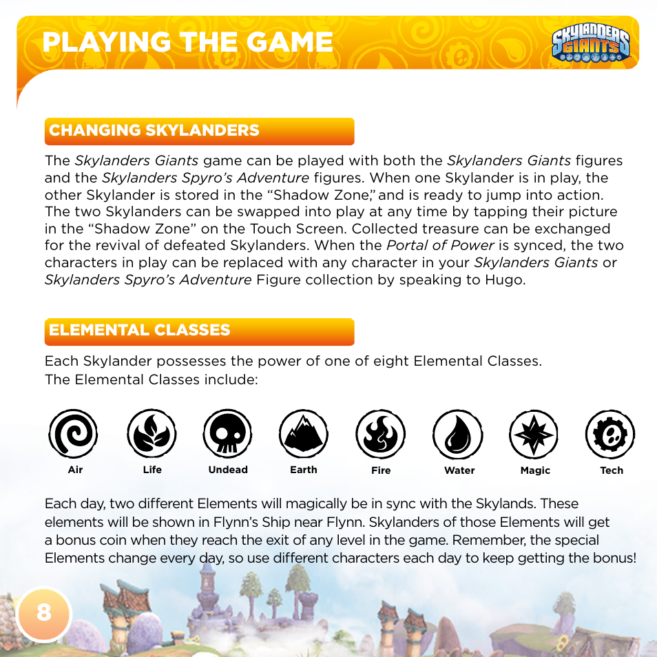 Playing the game | Activision Skylanders Giants User Manual | Page 10 / 14