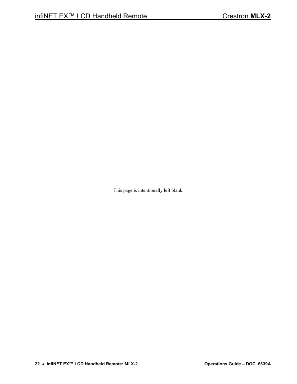 Infinet ex™ lcd handheld remote crestron mlx-2 | Crestron electronic infiNET EX MLX-2 User Manual | Page 26 / 28