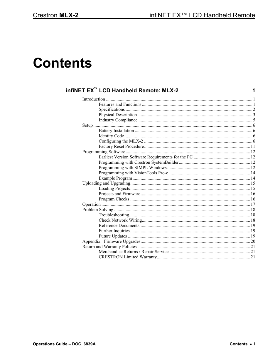 Crestron electronic infiNET EX MLX-2 User Manual | Page 3 / 28