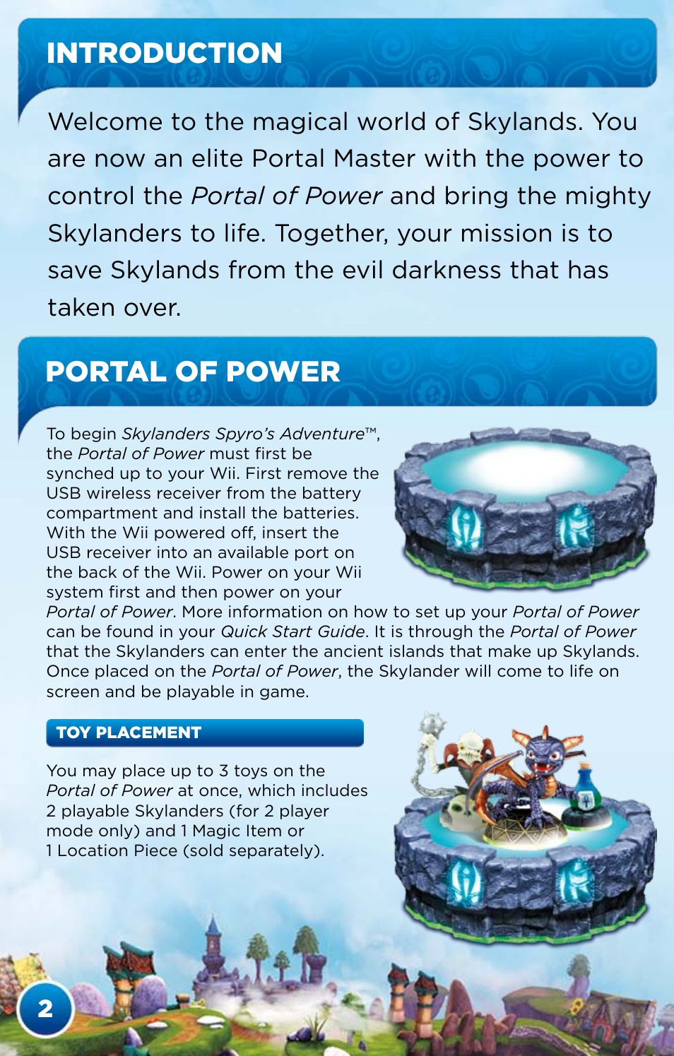 Introduction, Portal of power | Activision Skylanders Spyro's Adventure User Manual | Page 4 / 24