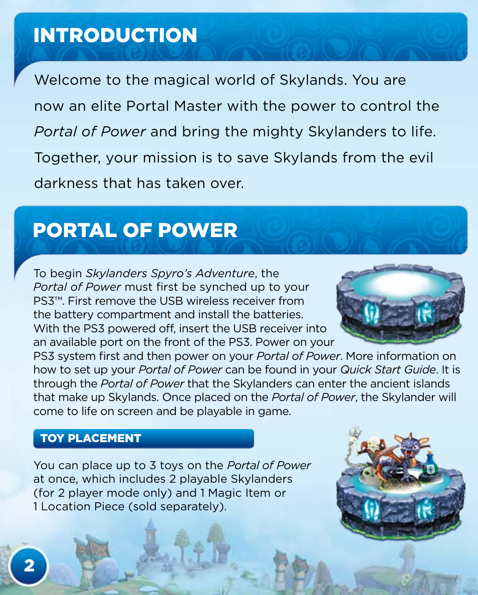 Introduction, Portal of power | Activision Skylanders Spyro's Adventure User Manual | Page 4 / 30