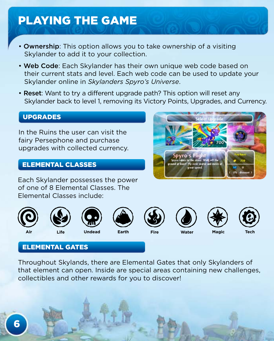 Playing the game | Activision Skylanders Spyro's Adventure User Manual | Page 8 / 30