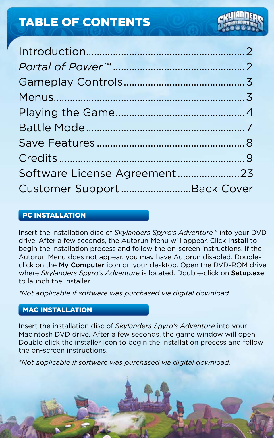 Activision Skylanders Spyro's Adventure User Manual | Page 3 / 26